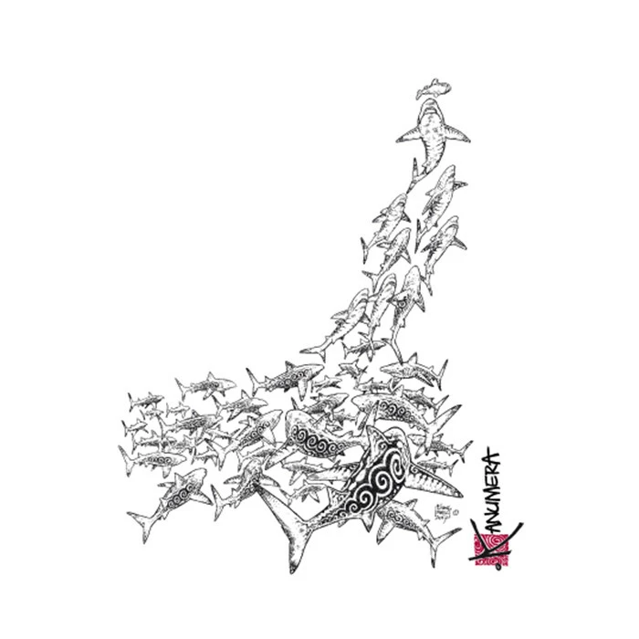 T-Shirt Palanquee.com By KANUMERA Attaque Des Requins Blanc 4 T-Shirt Palanquee.com By KANUMERA Attaque Des Requins Blanc – Image 2