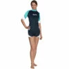 Top RASHGUARD Loose Fit MARES Manches Courtes Dame Turquoise